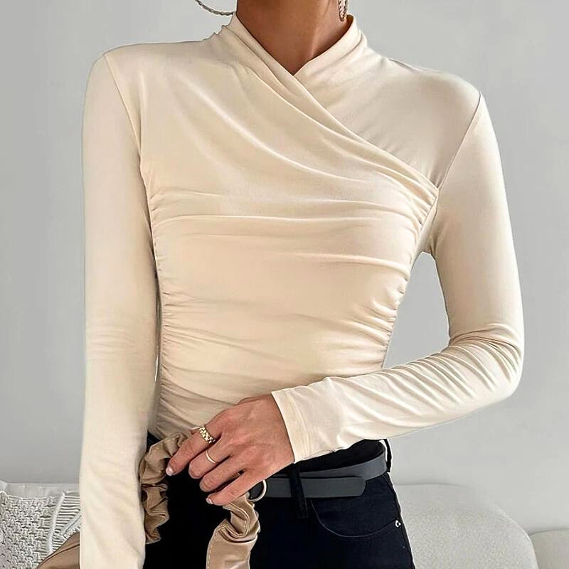 Bondi Beauty™ | Cross Neck Long Sleeve Top